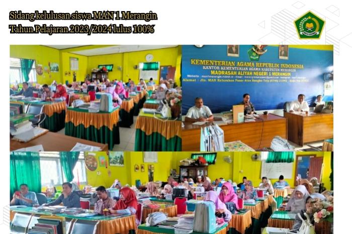 Sidang kelulusan siswa MAN 1 Merangin Tahun Pelajaran 2023/2024 lulus 100%