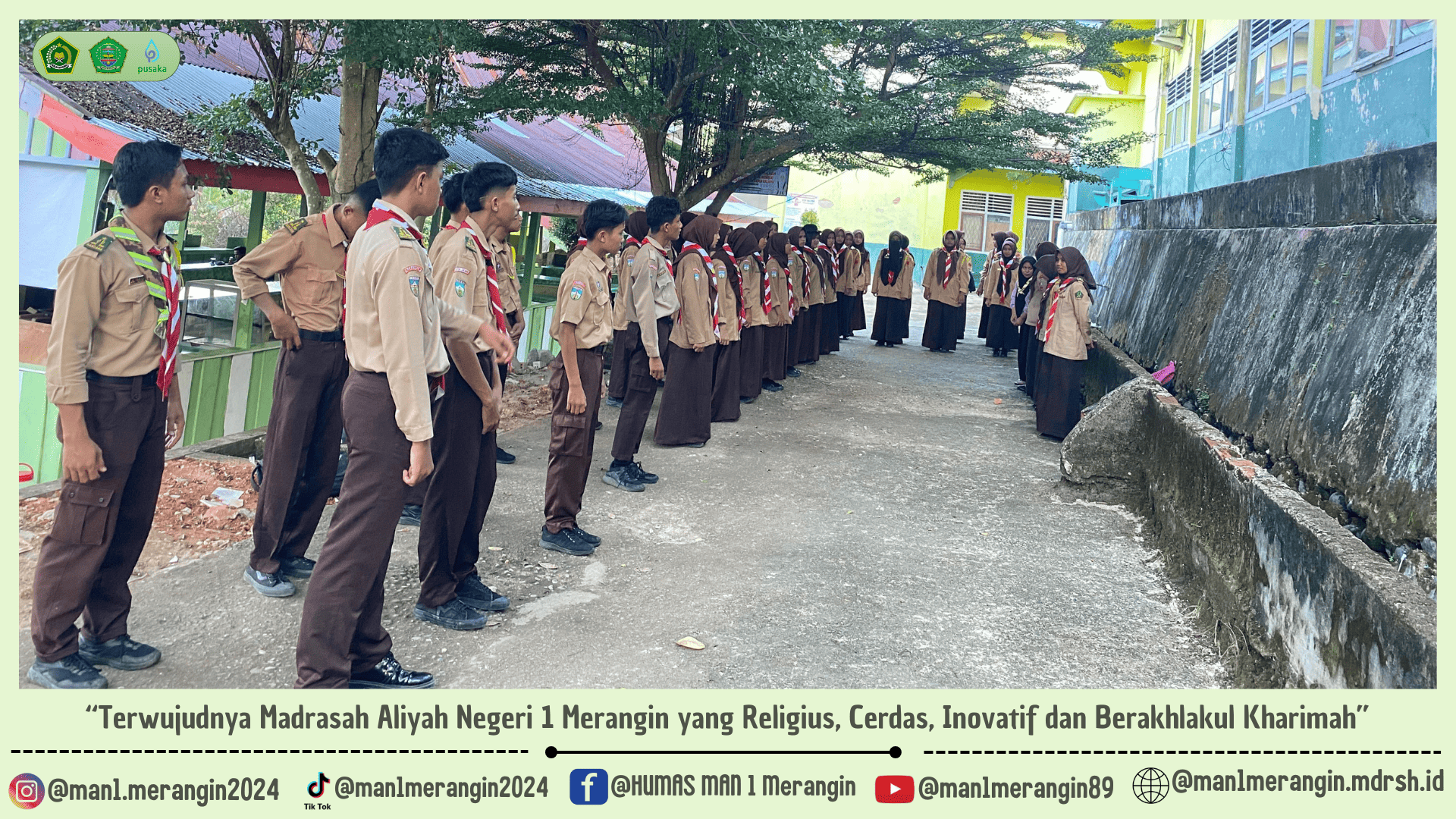 Semangat bermain dan Belajar Sandi : Latihan Rutin Pramuka Ambalan Sultan Thaha dan Putri Retno Pinang Masak GUDEP 075 â€“ 076 Gerakan Pramuka MAN 1 Merangin 