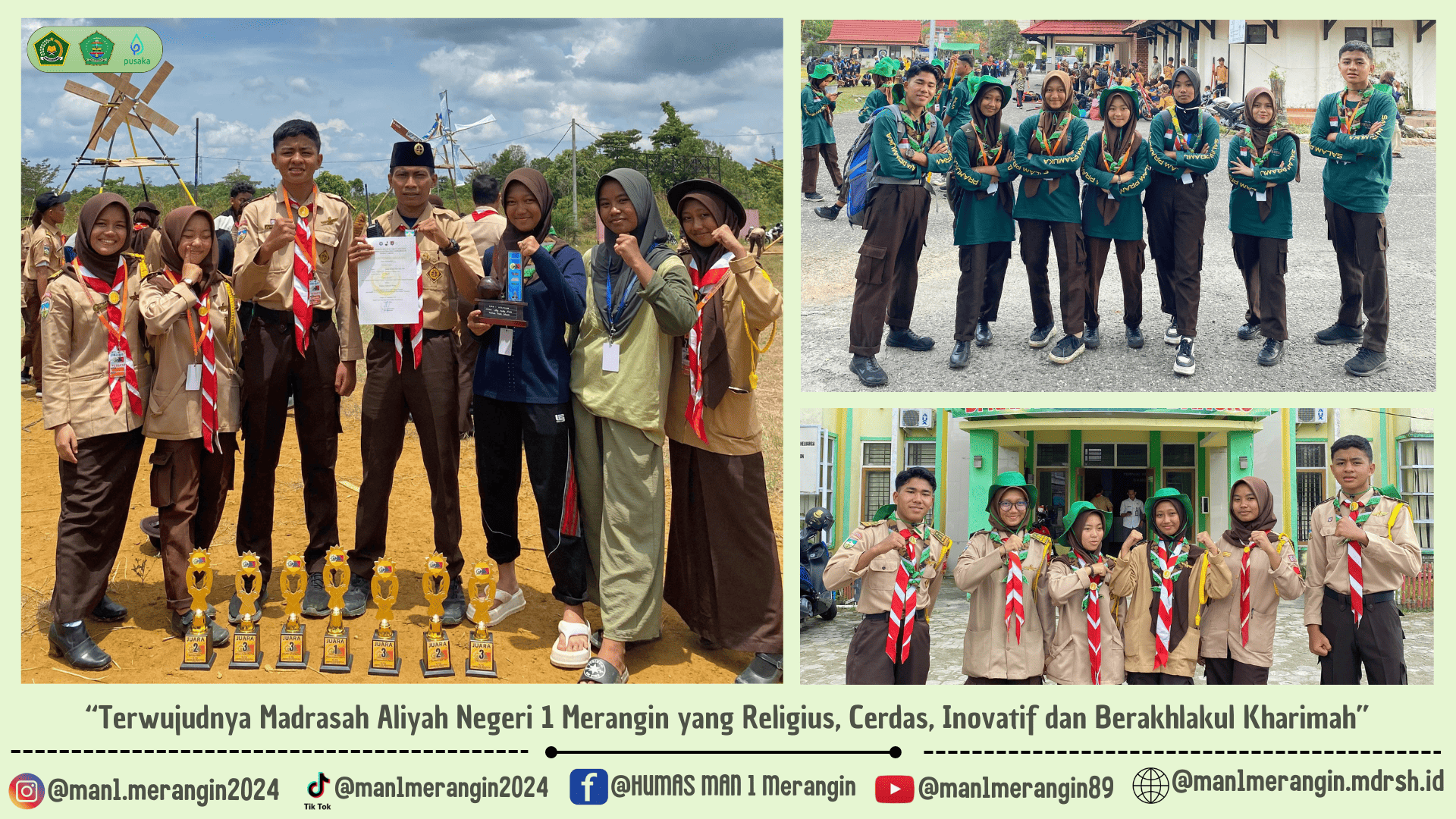 Pramuka MAN 1 Merangin Berangkatkan Delegasi ke Temu Lomba Pramuka Penegak dan Pramuka Pandega (TLTD)Kwartir Cabang Merangin Tahun 2024