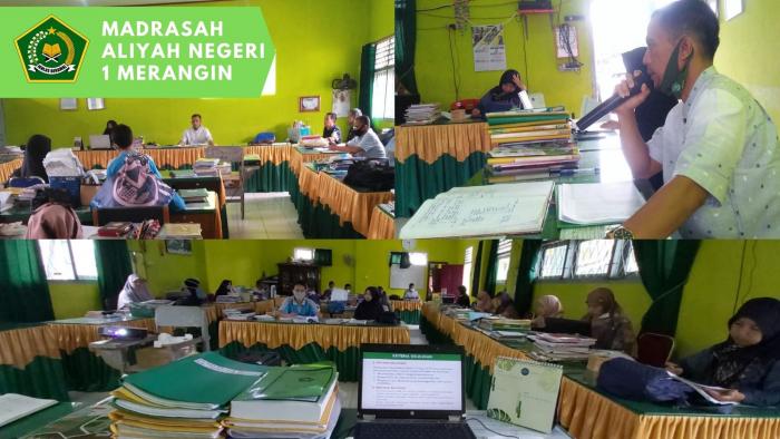 KEPALA MAN 1 MERANGIN TRI SULISTIYO, S.Pd,MA PIMPIN RAPAT KELULUSAN SISWA KELAS XII TAHUN PELAJARAN 2020/2021