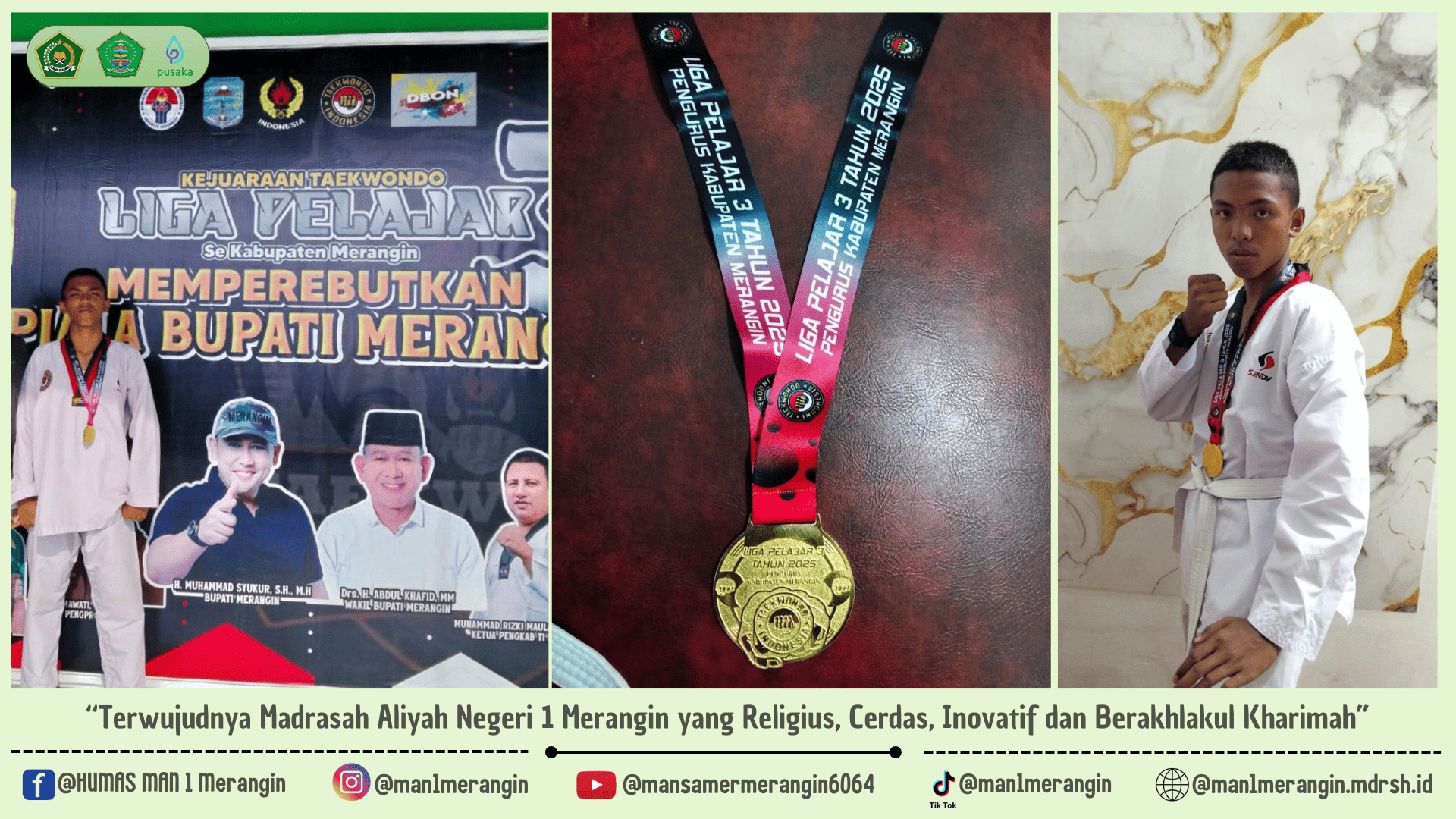 Muhammad Berus Yudhana Raih Emas di Liga Pelajar Se-Kabupaten Merangin