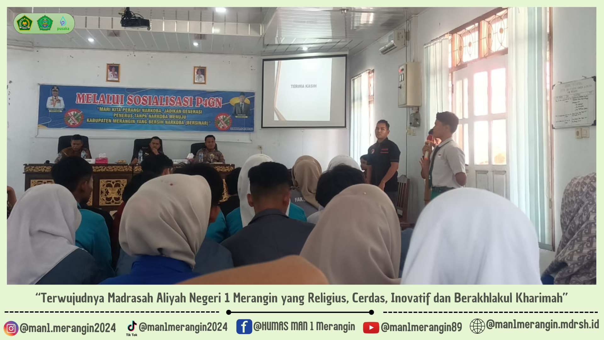 Siswa MAN 1 Merangin Ikuti Sosialisasi Pencegahan, Peredaran, Penggunaan dan Pemakaian Narkoba (P4GN)