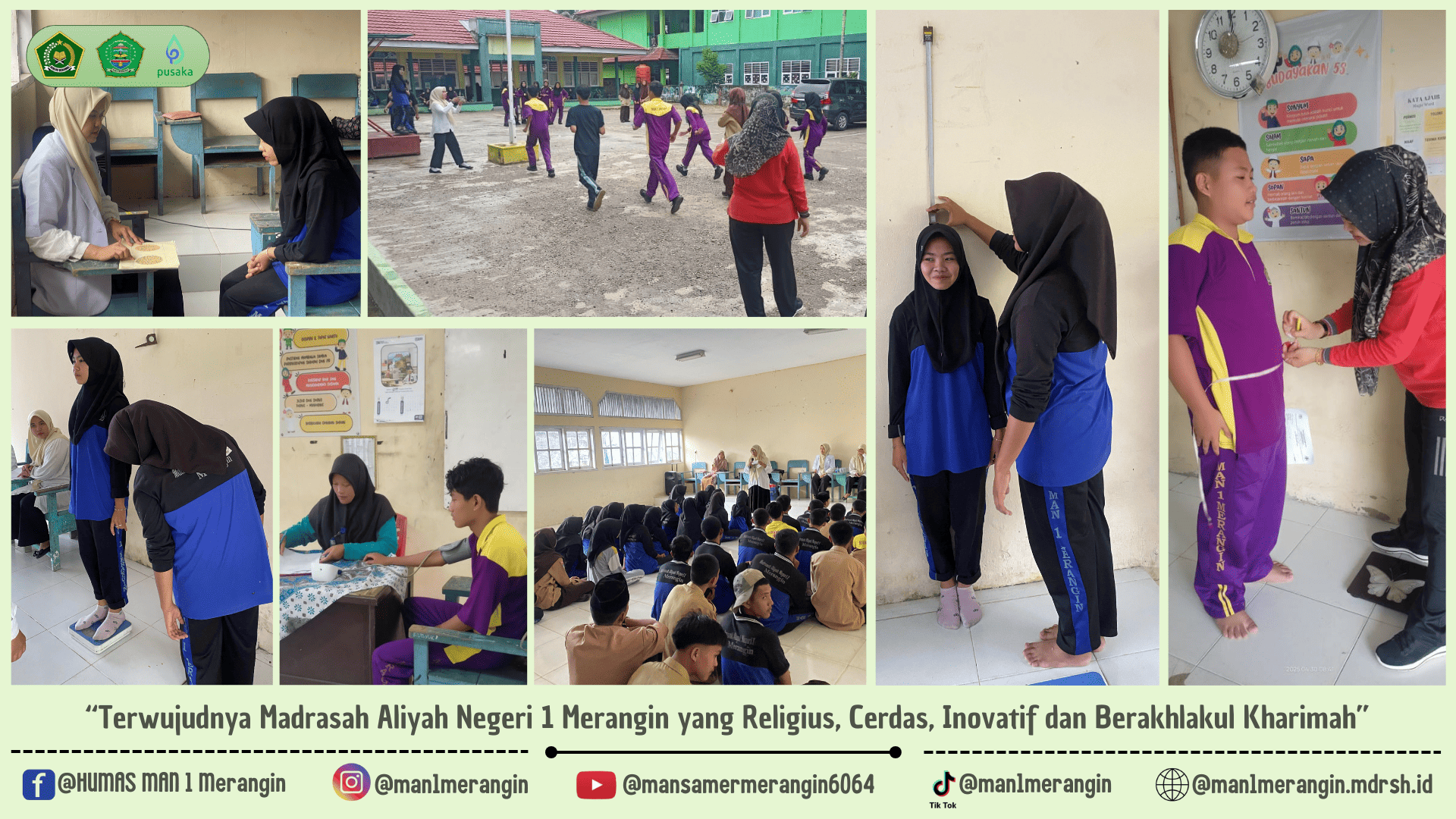 MAN 1 Merangin Dapatkan Sosialisasi PHBS dan Screening Kebugaran dari Puskesmas Bangko