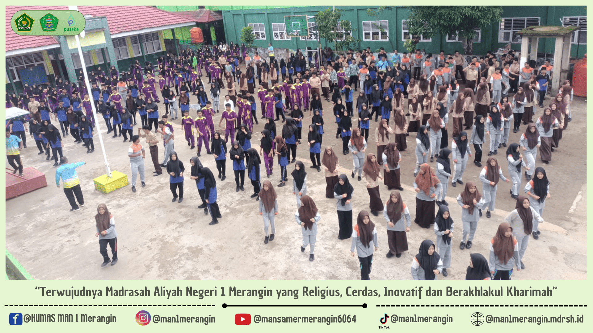 Senam Anak Indonesia Hebat Bersama MAN 1 Merangin : Membiasakan Berolahraga Membentuk Jiwa dan Badan Yang Sehat