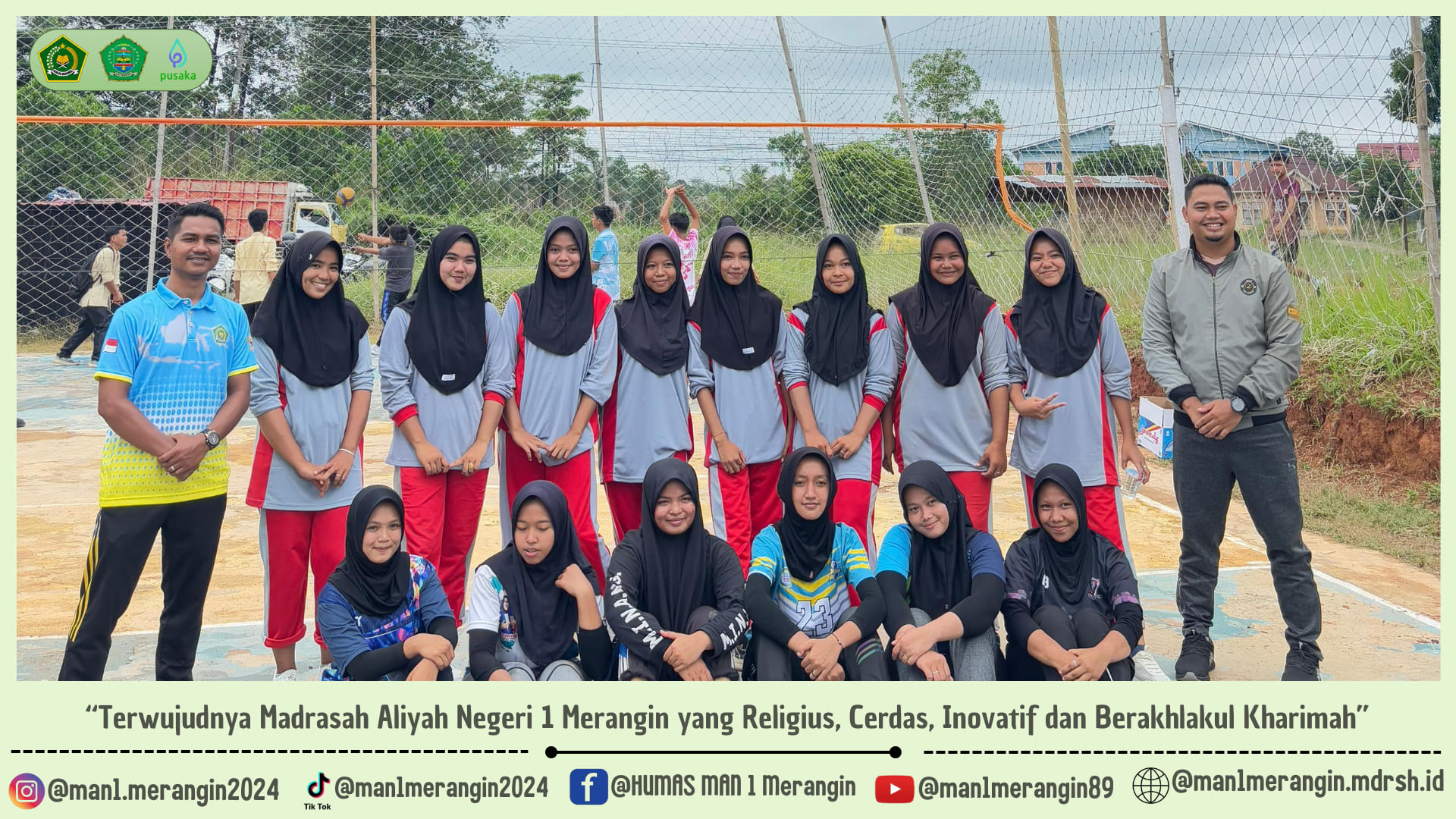 Tim Bola Voli Putri MAN 1 Merangin Menang Atas MAN 2 Merangin Dalam Uji Coba Pertandingan Melawan MAN 2 Merangin