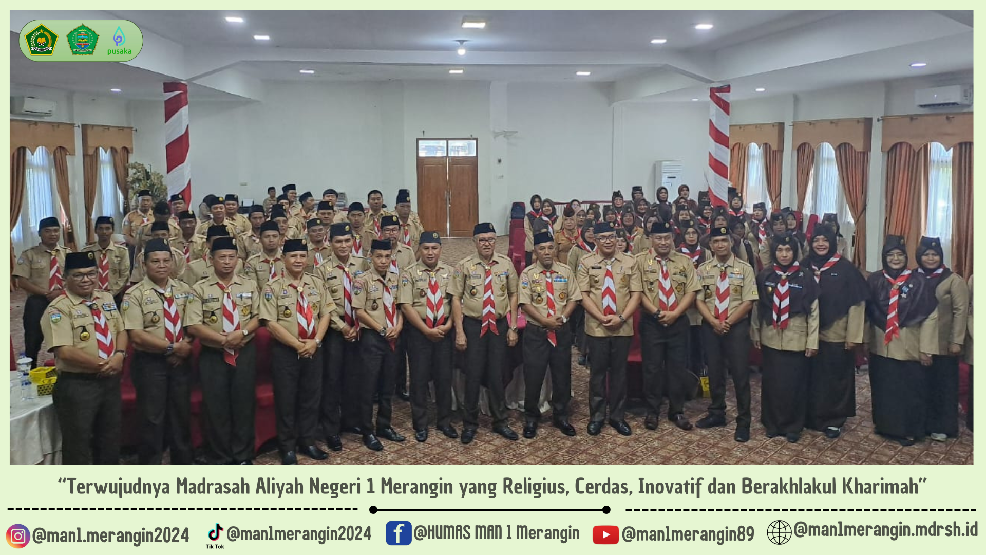 MAN 1 Merangin Ambil Bagian Sebagai Gudep Pilot Project Dan Mengikuti Sosialisasi Program 12 Bakti Pramuka Jambi (Pra-Sertifikasi dan Pra-Akreditasi)