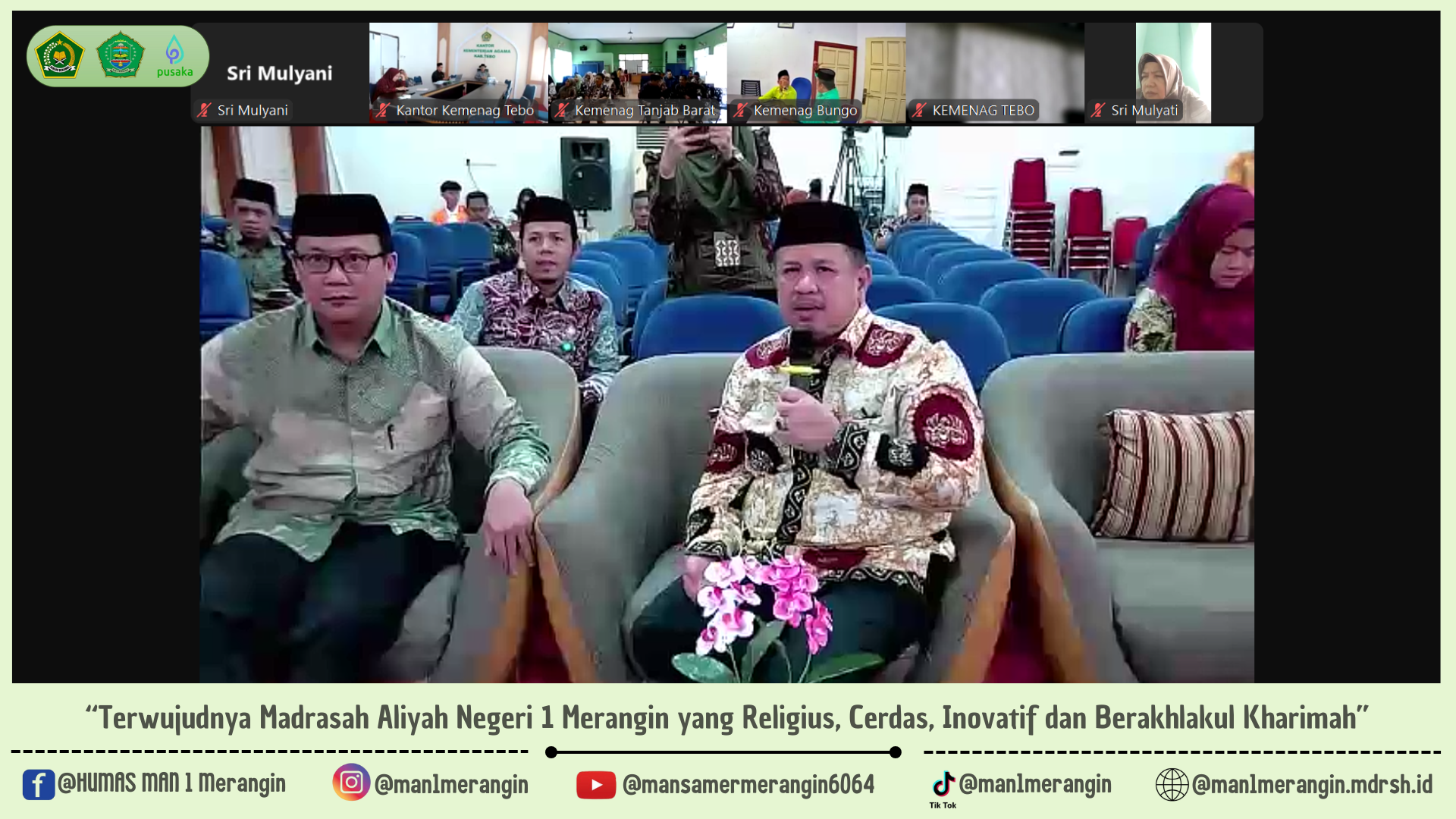 Virtual Zoom : MAN 1 Merangin Ikuti Launching Gerakan Wakaf Uang Provinsi Jambi Tahun 2025