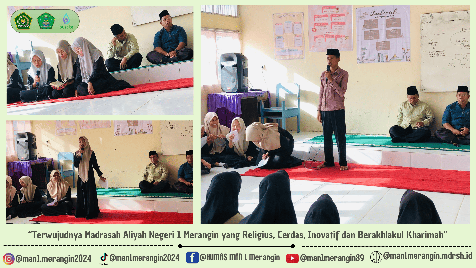 Rohis MAN 1 Merangin Gelar Kultum Rutin : Tema Dampak Pergaulan Bebas Dengan Petugas Kelas XB