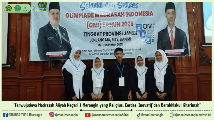 Semangat Kompetisi : Lima Siswa-siswi MAN 1 Merangin Ikuti OMI Tingkat Provinsi Jambi 2025