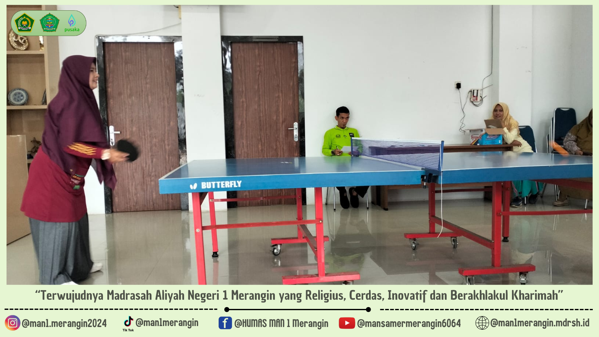 Alhamdulillah, Luar Biasa !!! Guru MAN 1 Merangin Kembali Raih Prestasi Dalam Pertandingan Tenis Meja Putri Dalam Rangka Memperingati HAB Ke-79 Tingkat Kabupaten Merangin